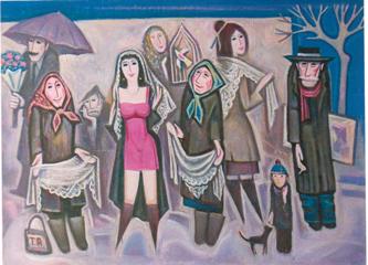 Темур Альборов Уличная сценка. 2012. Холст, масло.